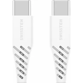 Datový kabel SWISSTEN datový kabel TPE, USB-C/USB-C, Power Delivery, 100 W, 2,5 m, bílý