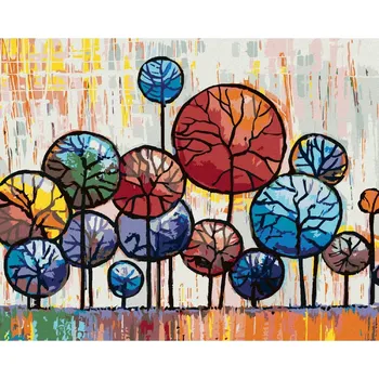 Hračka Diamondi Diamantové malování - OKRASNÉ STROMY V PARKU Rozměr: 40x50 cm, Rámování: bez rámu a bez vypnutí plátna