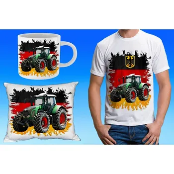 Pánské tričko set s traktorem Fendt 930 zelený lahv. 128 (dárkový set s traktorem)