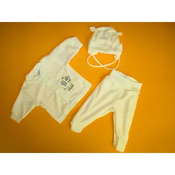 Kojenecká souprava Arex, ČR Teplý kojenecký sametový komplet Malý Bimbo Barva: smetanová, Velikost: 74