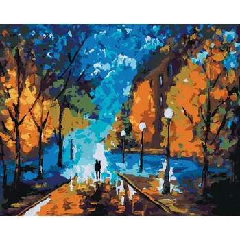 Diamondi Diamantové malování - PROCHÁZKA POZDĚ V NOCI Rozměr: 40x50 cm, Rámování: bez rámu a bez vypnutí plátna