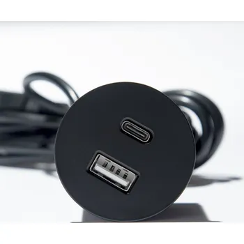 Elektrická zásuvka VersaPick nabíječka, 1x USB A/C, kulatý, černá mat (VersaPick nabíječka, 1x USB A/C, kulatý, černá mat)