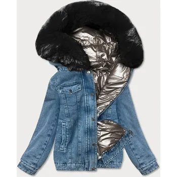 Dámská cargo bunda Dámská světle modro-černá oboustranná džínová bunda pro přechodné období 235J1 SWEST, odstíny modré M (38) i392_18824-47