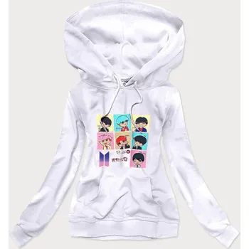 Dámská mikina Bílá dámská sportovní mikina s potiskem 4N7551 Ambitionfly, odstíny bílé uni velikost i392_17437-50