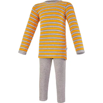 Chlapecké pyžamo Little Angel Pyžamo DR smyk Outlast® - pruh šedooranžový/šedý melír Velikost oblečení: 92