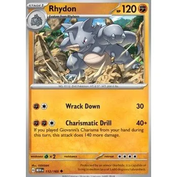 Karetní hra Pokémon MEW 112/165 Rhydon - 151 Stav: Near Mint, Verze: REVERSE HOLO
