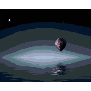 Hračka Diamondi Diamantové malování - HORKOVZDUŠNÝ BALON NAD OCEÁNEM Rozměr: 40x50 cm, Rámování: bez rámu a bez vypnutí plátna