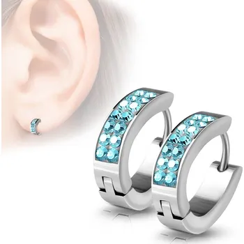 Náušnice Ocelové náušnice - kroužky oválné tyrkysové