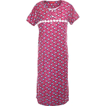 Dámské noční prádlo Výprodej-Noční košile s kolečky - tmavě růžová Velikost: M
