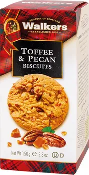 Walkers Tofee & Pecan Bisquits karamel a pekanové ořechy 150 g