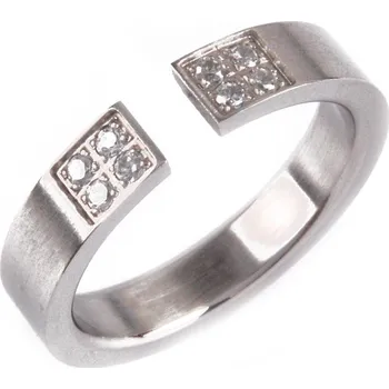 Prsten Dámský prsten ocel zirkon G136P velikost 60