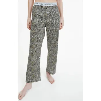 Dámské pyžamo Dámské pyžamové kalhoty QS6433E - V4L Fialová se zvířecím vzorem - Calvin Klein M fialová vzor