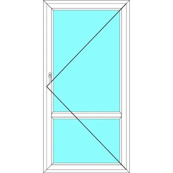 Okno Balkónové dveře 100x200 Jednokřídlé Otevírací Dělené Ekosun 7 Swisspacer Ultimate BARVA PROFILU: Bílá - Bílá