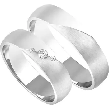 Prsten Snubní prsteny bílé zlato 585 zirkon 0.061 ct SP-211