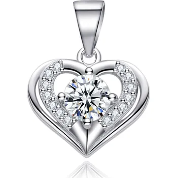 Přívěsek NUBIS® Stříbrný přívěšek srdíčko se zirkony - NB-4386