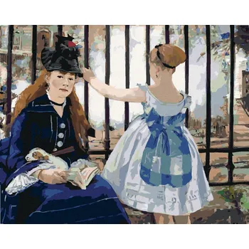 Hračka Diamondi Diamantové malování - U ŽELEZNICE (ÉDOUARD MANET) Rozměr: 40x50 cm, Rámování: bez rámu a bez vypnutí plátna