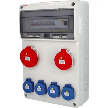 Rozvaděč Zásuvková skříň FAMATEL v6256 IP65 jištěná s chráničem 40/4/003