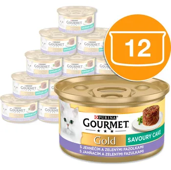 Gourmet Gold Savoury Cake s jehněčím a zelenými fazolkami 12 x 85g
