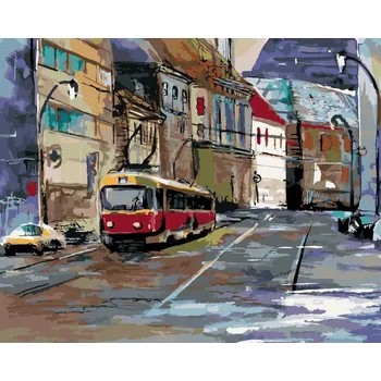 Dětské zboží Diamondi Diamantové malování - PROJÍŽĎKA PO PRAZE Rozměr: 40x50 cm, Rámování: bez rámu a bez vypnutí plátna