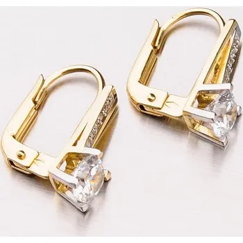 Náušnice Dámské náušnice žluté zlato 585 zirkon 42-31570