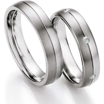 Prsten Snubní prsteny titan přírodní diamant 0.018 ct s titanem TS608