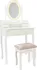 Toaletní stolek Emilie LED kosmetický stolek 74 x 40 x 143 cm s taburetem bílý
