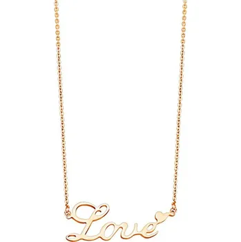 Šperk Dámský náhrdelník ocel zlacený s nápisem love SSPMHBJ-156636-RD délka 45 cm