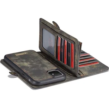 Pouzdro na mobilní telefon Pouzdro CASEME pro Apple iPhone 11 - peněženka + odnímatelný kryt na telefon - prostor na doklady - šedé