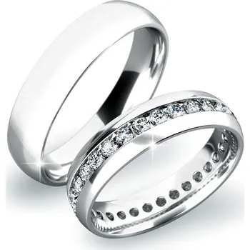 Prsten Snubní prsteny bílé zlato 585 zirkon 0.837 ct G/SI SP-61021B