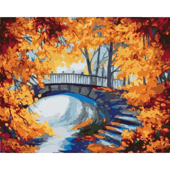 Hračka Diamondi Diamantové malování - SCHODY V PODZIMNÍM LESE Rozměr: 40x50 cm, Rámování: bez rámu a bez vypnutí plátna