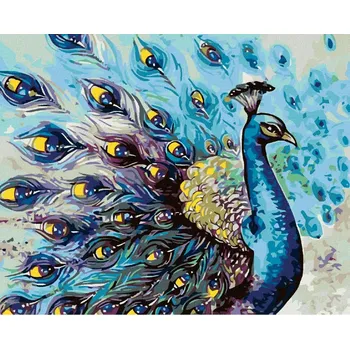 Diamondi Diamantové malování - PYŠNÝ PÁV Rozměr: 40x50 cm, Rámování: bez rámu a bez vypnutí plátna