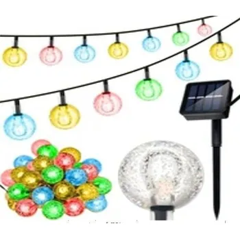 Vánoční dekorace Solární dekorační řetěz girlanda 40 LED, barevné, čiré