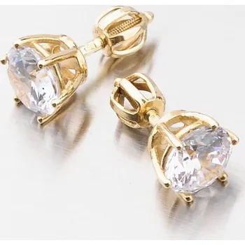 Náušnice Dámské náušnice žluté zlato 585 zirkon 663P-120623