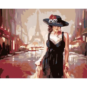 Hračka Diamondi Diamantové malování - ŽENA V PAŘÍŽI Rozměr: 40x50 cm, Rámování: bez rámu a bez vypnutí plátna