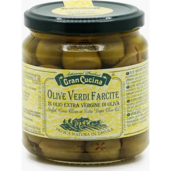 oliva Olivy v extra panenském olivovém oleji plněné paprikou 280g Gran Cucina