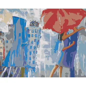 Hračka Diamondi Diamantové malování - MĚSTO V DEŠTI Rozměr: 40x50 cm, Rámování: bez rámu a bez vypnutí plátna