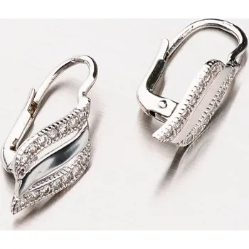 Náušnice Dámské náušnice bílé zlato 585 zirkon 42-3134