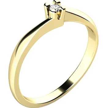 Prsten Zásnubní prsten žluté zlato 585/1000 přírodní diamant 0.031 ct G/SI ZP-10780D-ZL velikost 52