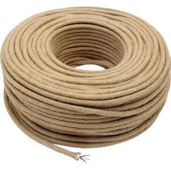 elektrický kabel Retro kabel kulatý, vodič s textilním obalem 2x0.75mm², lněný