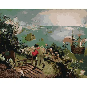Hračka Diamondi Diamantové malování - PÁD IKARŮV (PIETER BRUEGEL) Rozměr: 40x50 cm, Rámování: bez rámu a bez vypnutí plátna