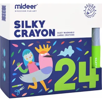 Mideer Hedvábné barevné voskovky 24 ks