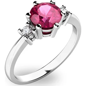 Oblečení a móda Dámský prsten bílé zlato 585/1000 přírodní diamant 0.75 ct G/SI s turmalínem 10856B-TUR velikost 51