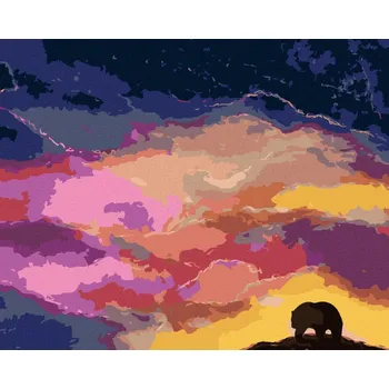 Diamondi Diamantové malování - MEDVĚD A BAREVNÉ MRAKY Rozměr: 40x50 cm, Rámování: bez rámu a bez vypnutí plátna