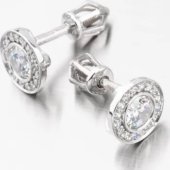 Náušnice Dámské náušnice bílé zlato 585 zirkon 52GZ-8028B-SR