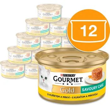 Gourmet Gold Savoury Cake s kuřetem a mrkví 12 x 85g