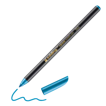 Fix EDDING 1200 METALLIC na papír, metalický modrý