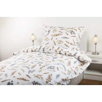 Povlečení JAN peří Luxusní bavlněné povlečení - renforce - šedobéžová lupínka - Luxusní bavlněné povlečení - renforce - šedobéžová lupínka - souprava povlečení 70x90 + 140x200