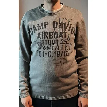 Pánská mikina Camp David SVETR CB2355-4368-34 XXXL, Tm.šedá