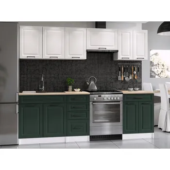 Kuchyňská linka Kuchyňská linka Ilona 240/180 bílá/tm.zelená MAT