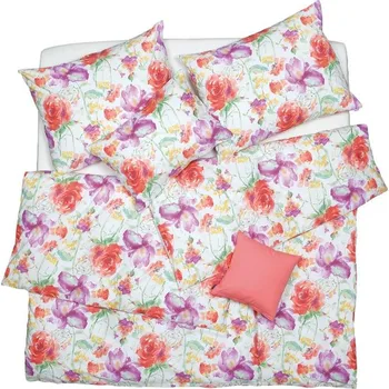 Povlečení SCANquilt povlečení KLASIK DESIGN bloom červenofialová 140 x 200/70 x 90 cm